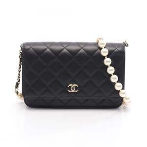 CHANEL Matelasse Shoulder Bag, Leather, Women's, Black